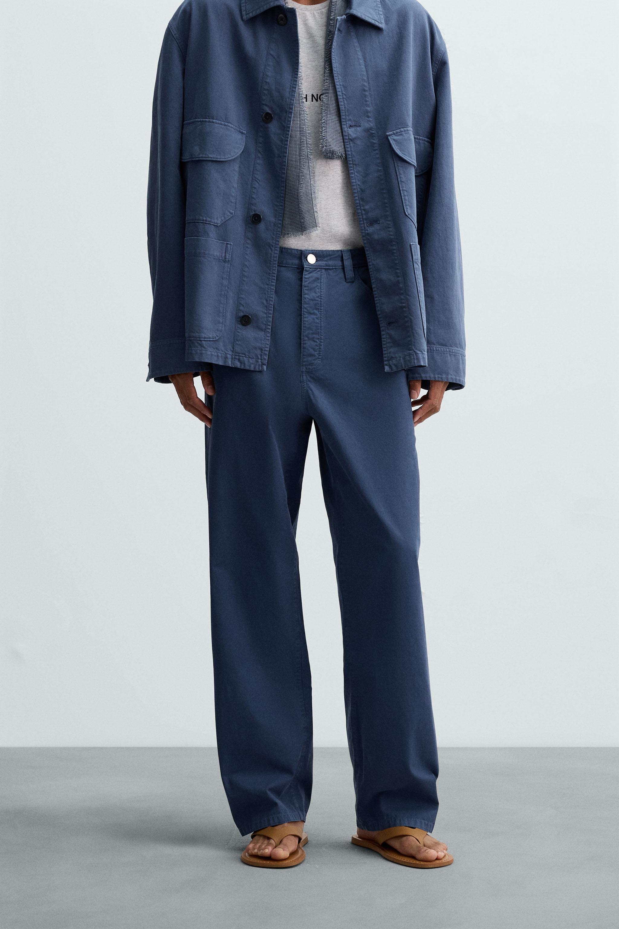 WASHED STRAIGHT FIT PANTS